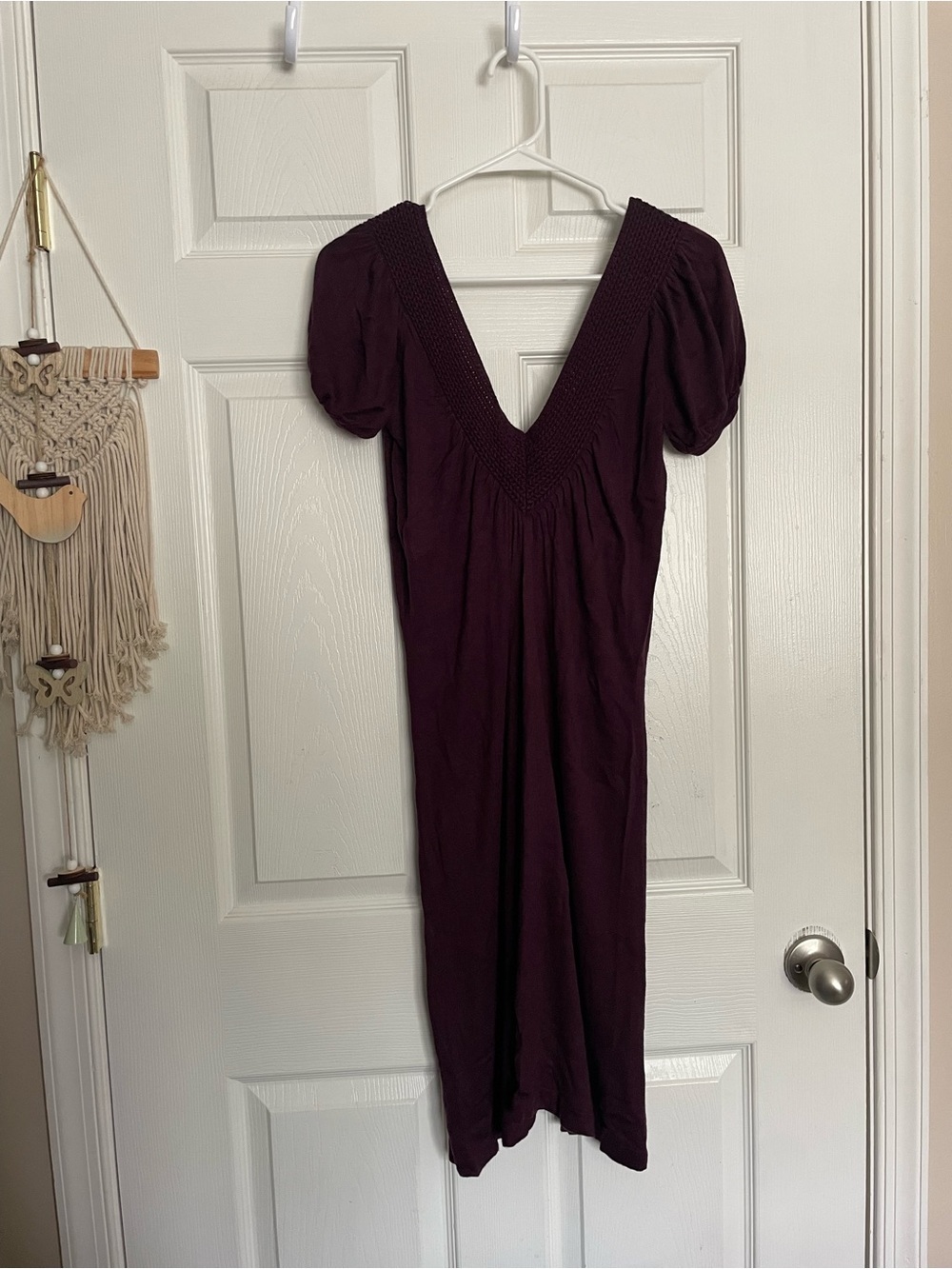 Pink Rose Women’s size Small Deep Plum V-Neck Midi Dress